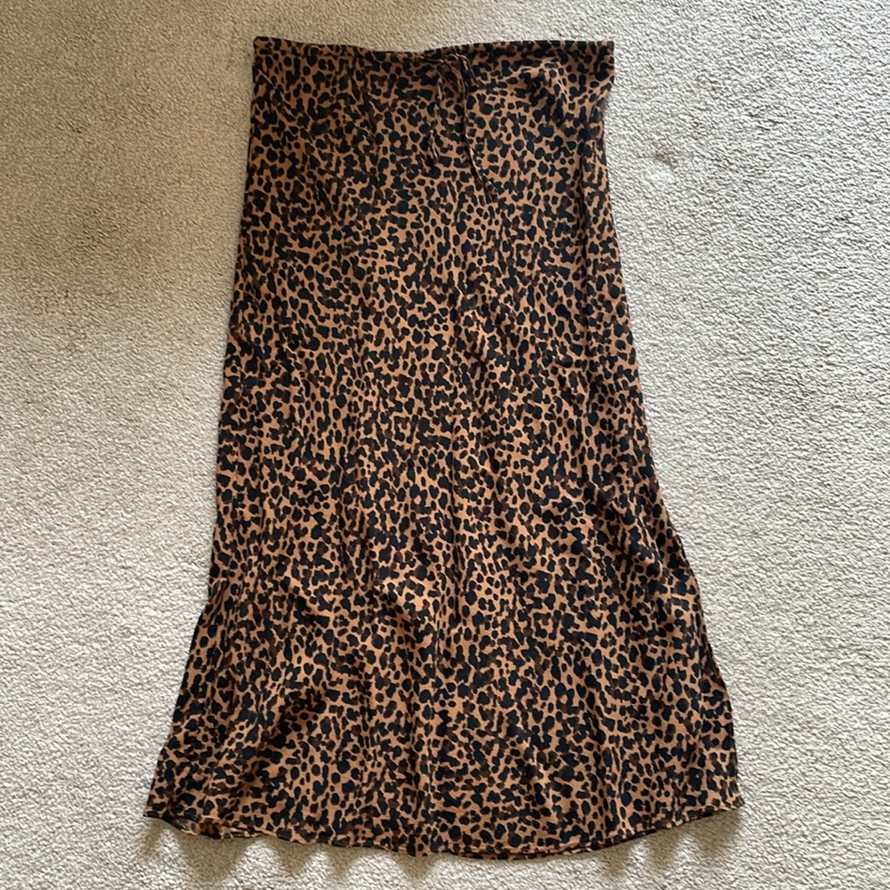 Leopard print Madewell slip skirt